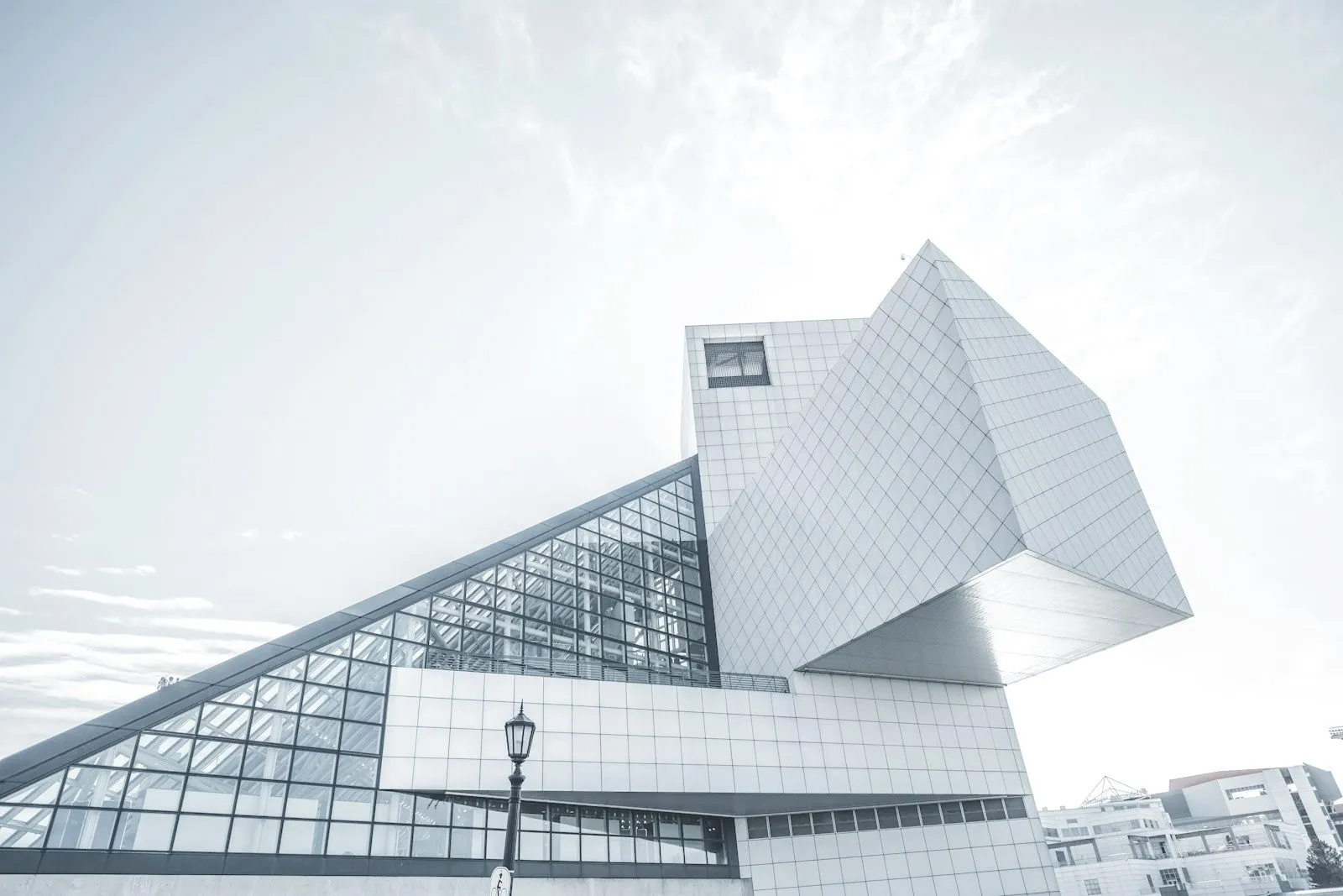 White angular building